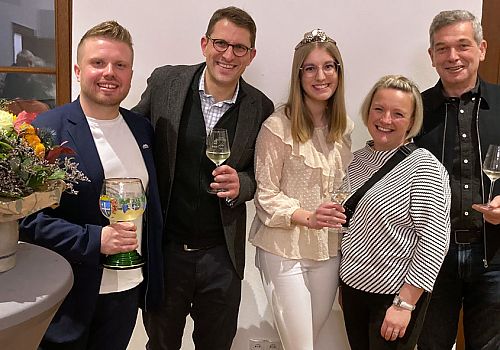Foto: Manuel Reuther, Thomas Keller (Bürgermeister), Jana Müller, Anne Spindler (Beigeordnete), Dr. Josef Blanz (1. Beigeortneter)